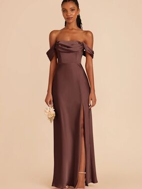 Birdy Grey Mia Bridesmaid Dress (chocolate brown / matte satin)